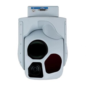 Surveillance cameras with Trillium Engineering's AI-powered HD80-AIM maritime surveillance gimbal