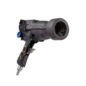 The Quantum TMR 45mm Linear Motorsport Wheel Gun Position Sensor with custom shroud fitted to a wheel gun